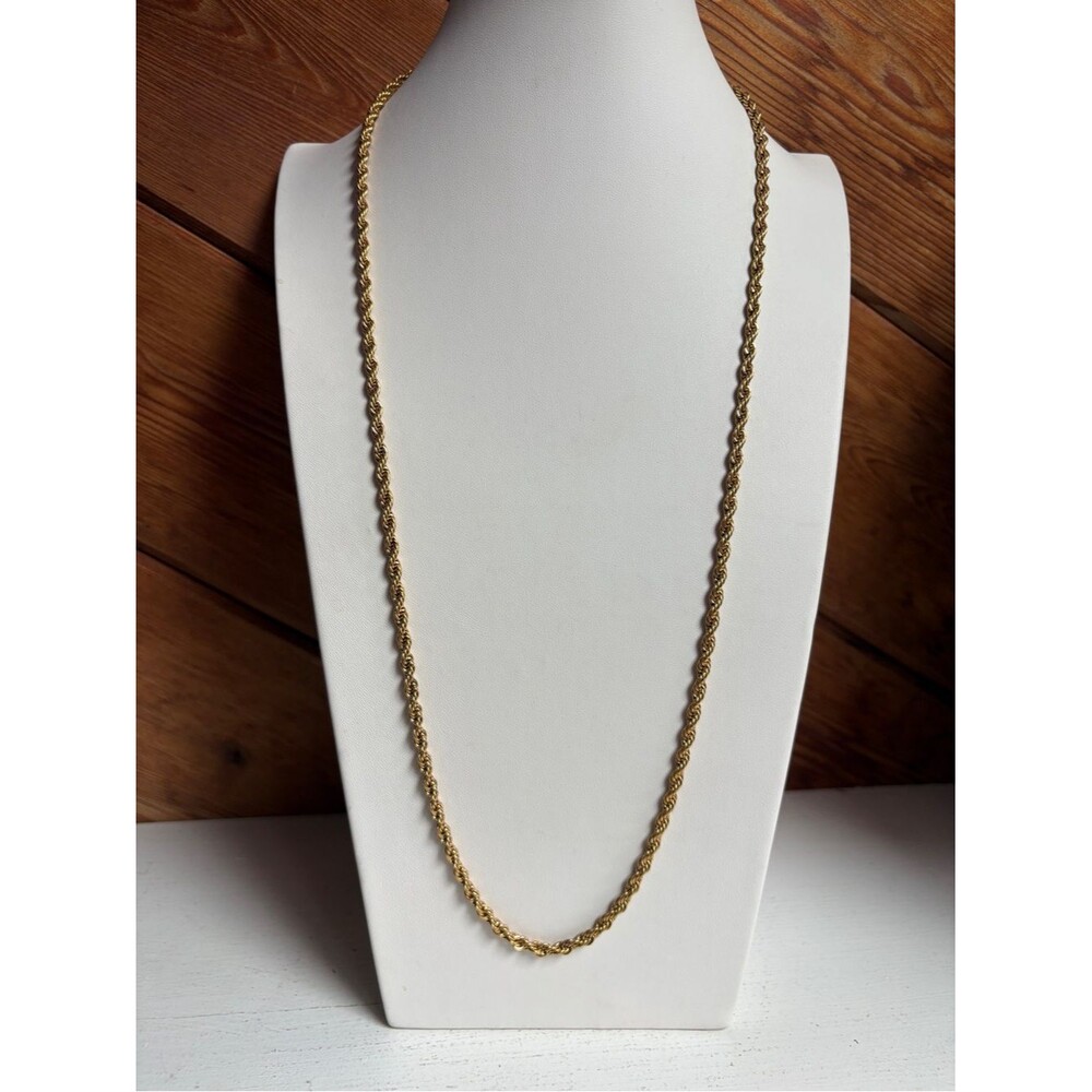 Classic Stainless Steel Gold Rope Chain Necklace “28”